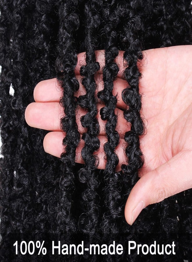 ZRQ 6 Packs Super Long Butterfly Locs Hair 42 Inch Black Distressed Locs Crochet Braids Hair Pre-looped Goddess Locs Hair Extensions Synthetic Handmade Soft Locs For Women 1B# - Image 4